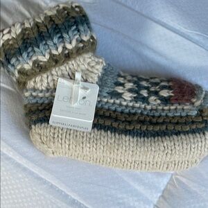 Lemon Hand Knit Slippers - Multicolor